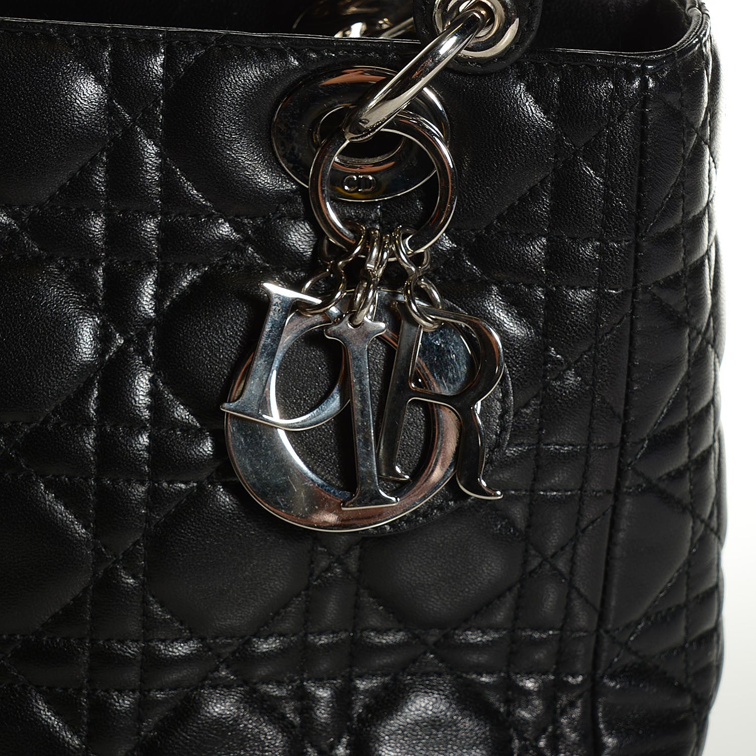 Christian Dior Lambskin Cannage Medium Lady Dior Black 6 of 9