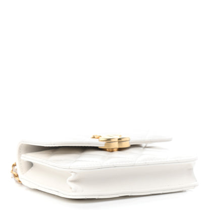 Chanel Calfskin Quilted Perfect Fit Coin Purse With Chain White 4 of 10