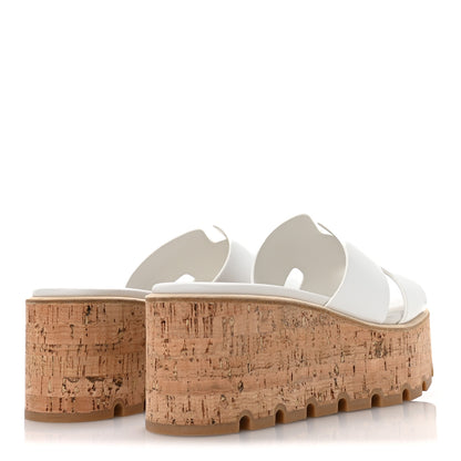 Hermes Calfskin Cork Eze 30 Sandals 37 White 5 of 9