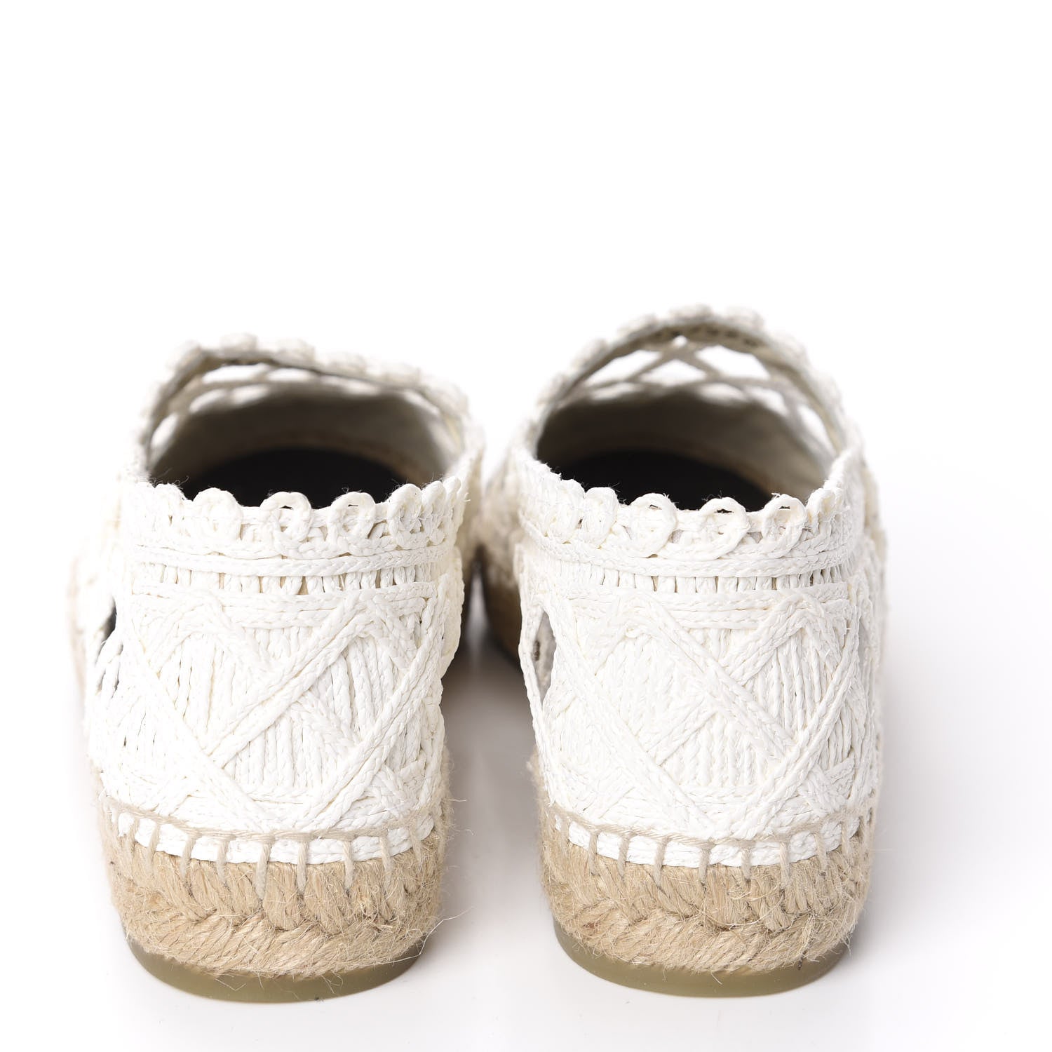 Chanel Woven Fabric Grosgrain CC Espadrilles 38 White Black 6 of 12