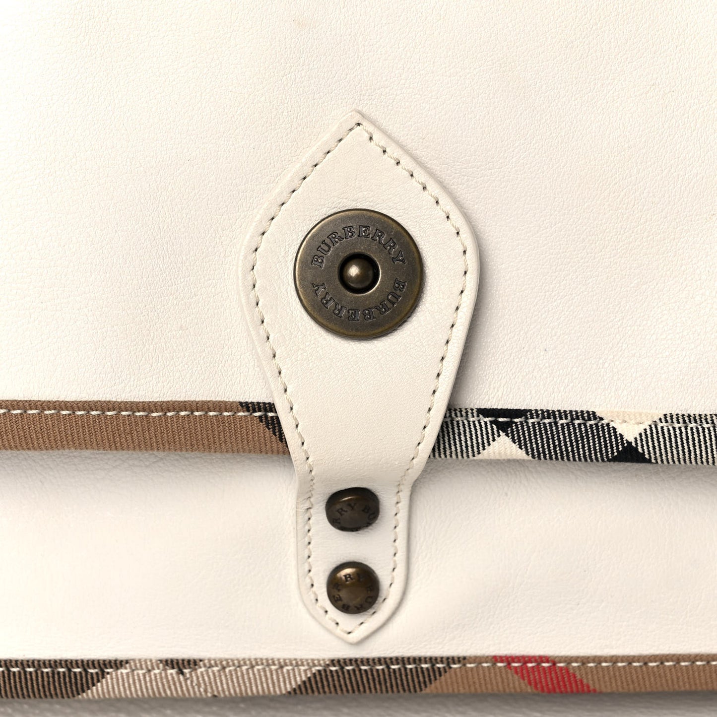 Calfskin Nova Check Shoulder Bag White