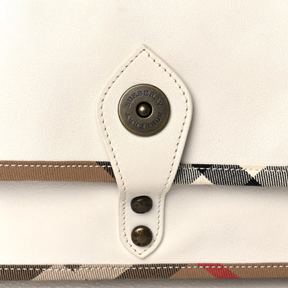 Burberry Calfskin Nova Check Shoulder Bag White 7 of 11