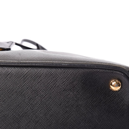 Prada Saffiano Lux Bi-Color Medium Tote Mercurio Black 18 of 21