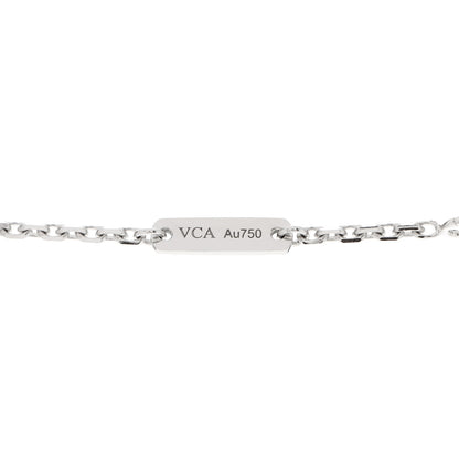 Van Cleef & Arpels 18K White Gold Diamond Small Lotus Pendant Necklace 5 of 7