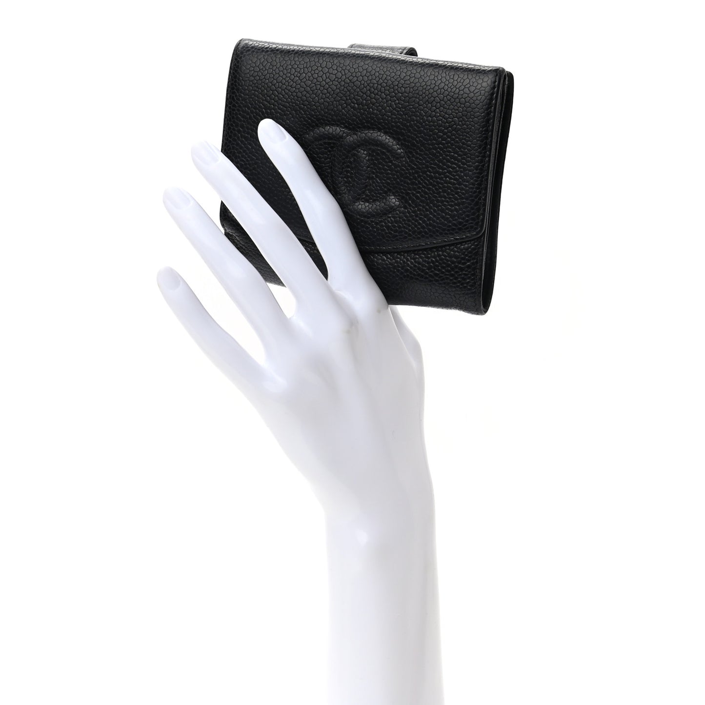 Caviar Timeless CC Compact French Wallet Black
