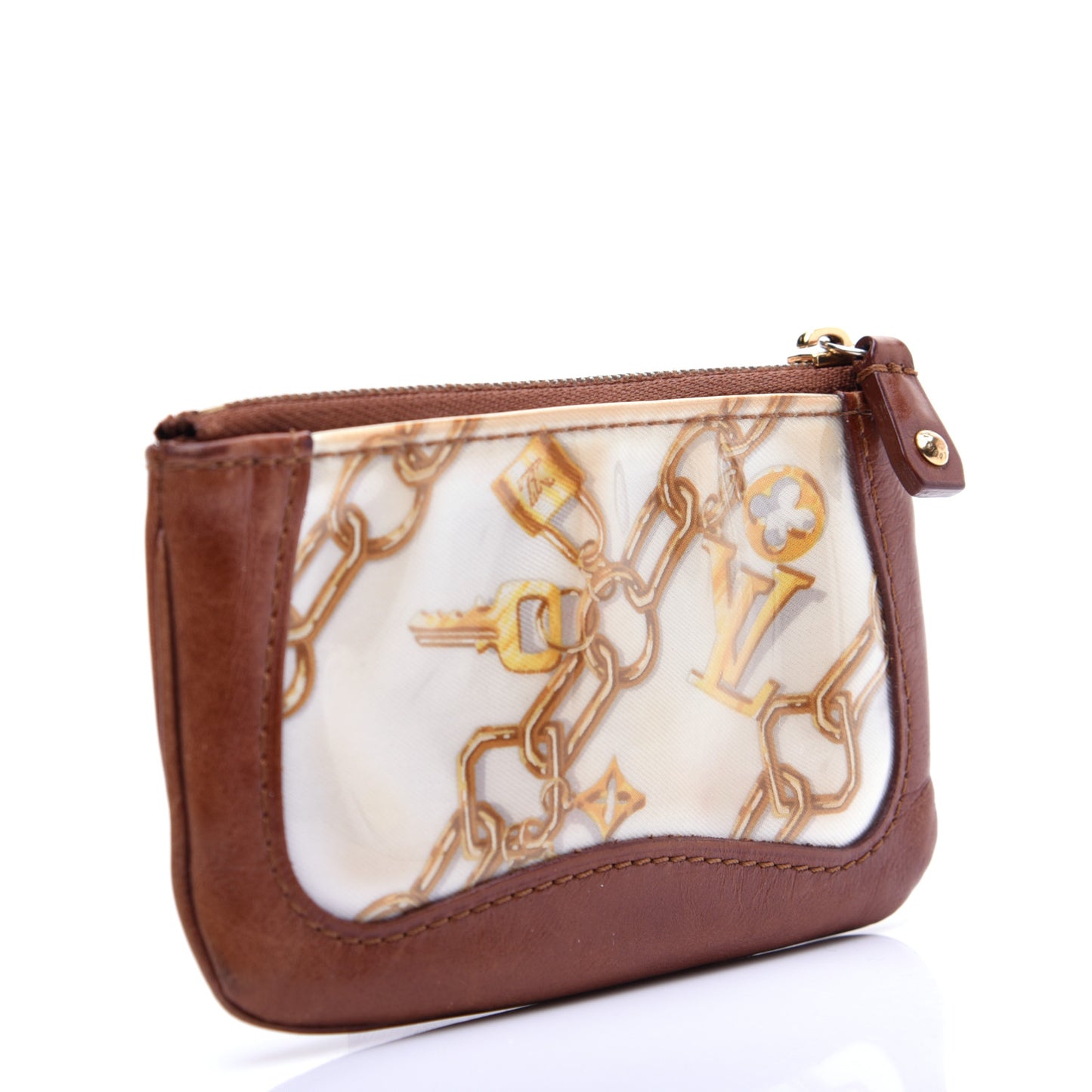 Monogram Charms Key Pouch White