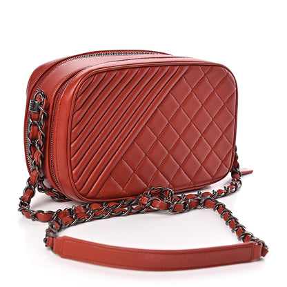 Chanel Lambskin Quilted Small Coco Boy Camera Case Red 3 of 11