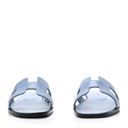 Hermes Calfskin Oran Sandals 37 Bleu Bleuet 2 of 7