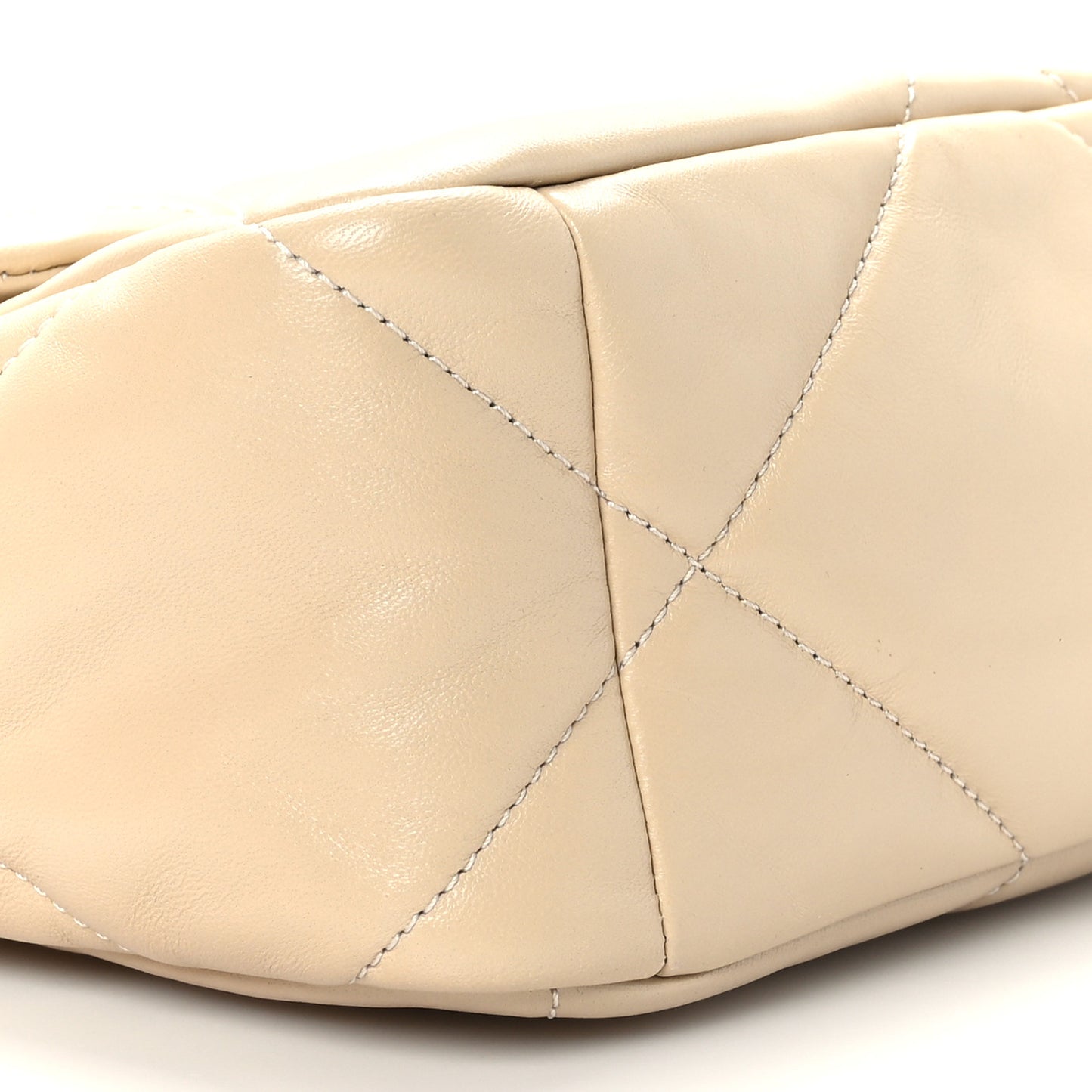 Lambskin Quilted Large Chanel 19 Flap Beige