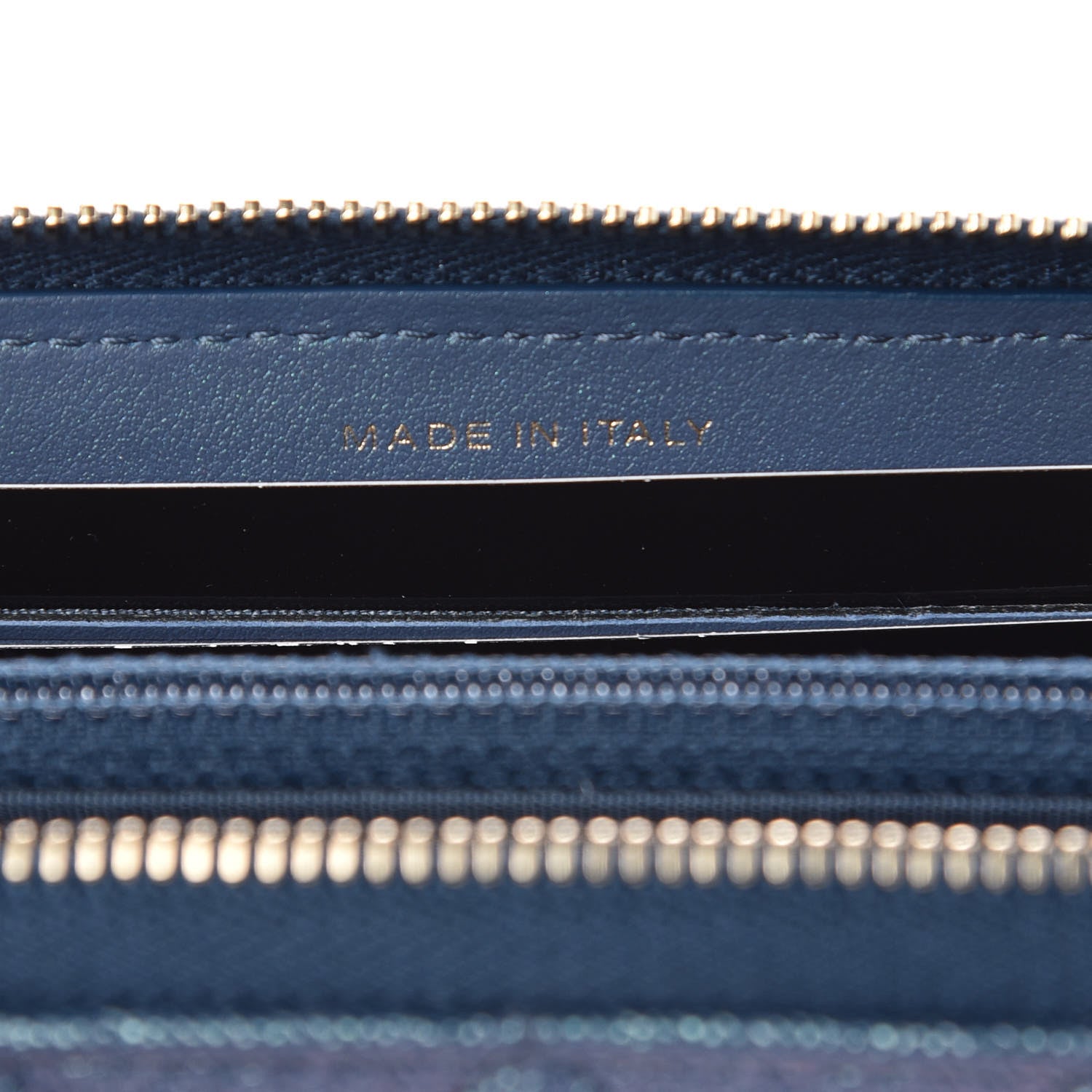 Chanel Iridescent Caviar Quilted Medium Zip Around Wallet Dark Blue 7 of 9