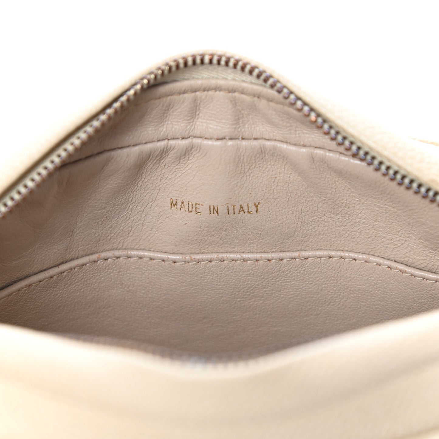 Caviar Quilted Camera Case Beige Clair