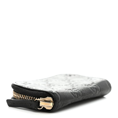 Gucci Guccissima Zip Around Coin Purse Wallet Black 4 of 8