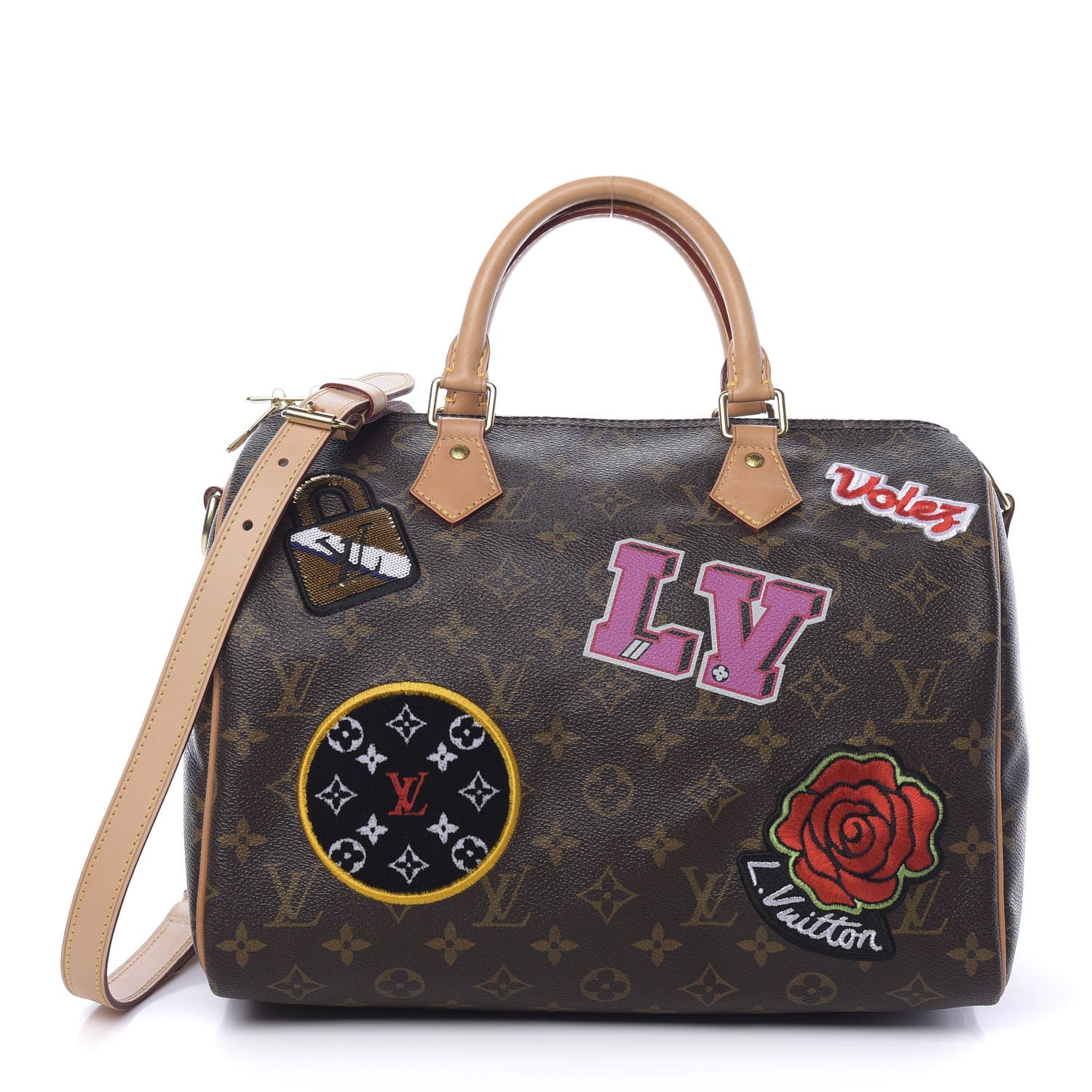 Louis Vuitton Monogram Patches Speedy Bandouliere 30 599415