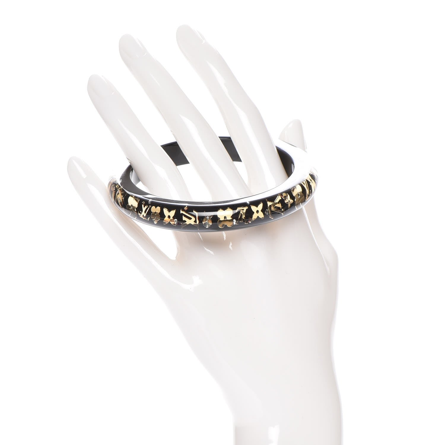 Louis Vuitton Resin Swarovski Medium Inclusion Bracelet PM Black 2 of 4