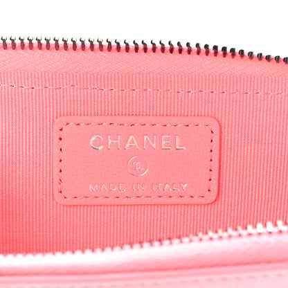 Chanel Caviar Quilted CC Zip Around Card Holder Rose 7 of 8