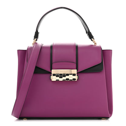 Bulgari Calfskin Serpenti Viper Top Handle Bag Purple 1 of 12