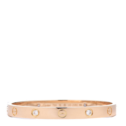 Cartier 18K Yellow Gold 4 Diamond LOVE Bracelet 16 1 of 5