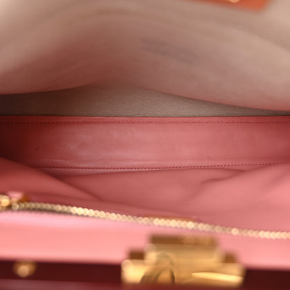Fendi Vitello Seta Shiny Nappa Medium Peekaboo Iconic Satchel Grigio Polvere Bois de Rose 6 of 13