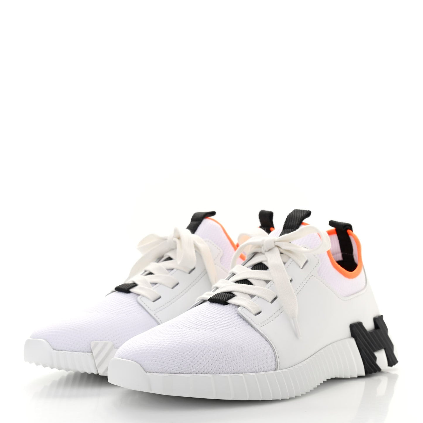 Knit Calfskin Mens Depart Sneakers 40 White