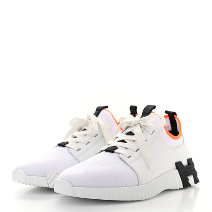 Hermes Knit Calfskin Mens Depart Sneakers 40 White 3 of 8