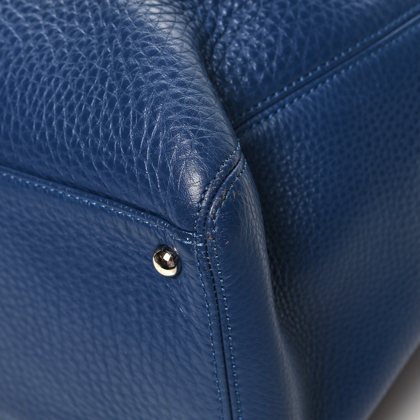 Calfskin Cerf Executive Shopper Tote Blue