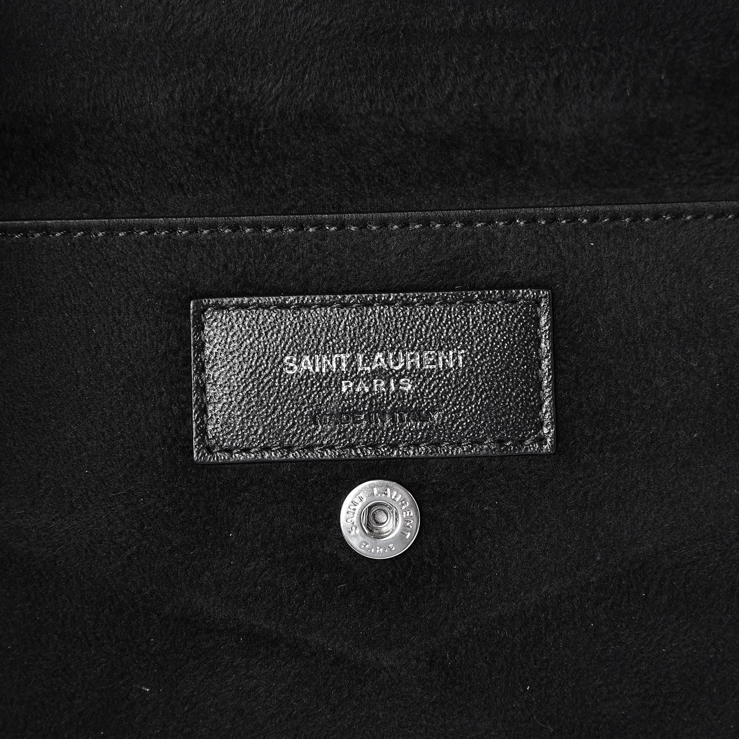 Saint Laurent Lambskin Teddy Drawstring Bag Black 9 of 10