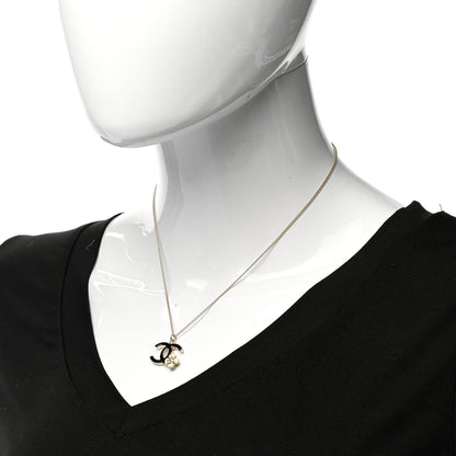 Chanel Enamel CC Camelia Necklace Gold Black 2 of 6