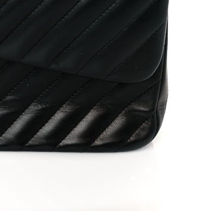 Chanel Lambskin Chevron Quilted Jumbo Double Flap So Black 11 of 11