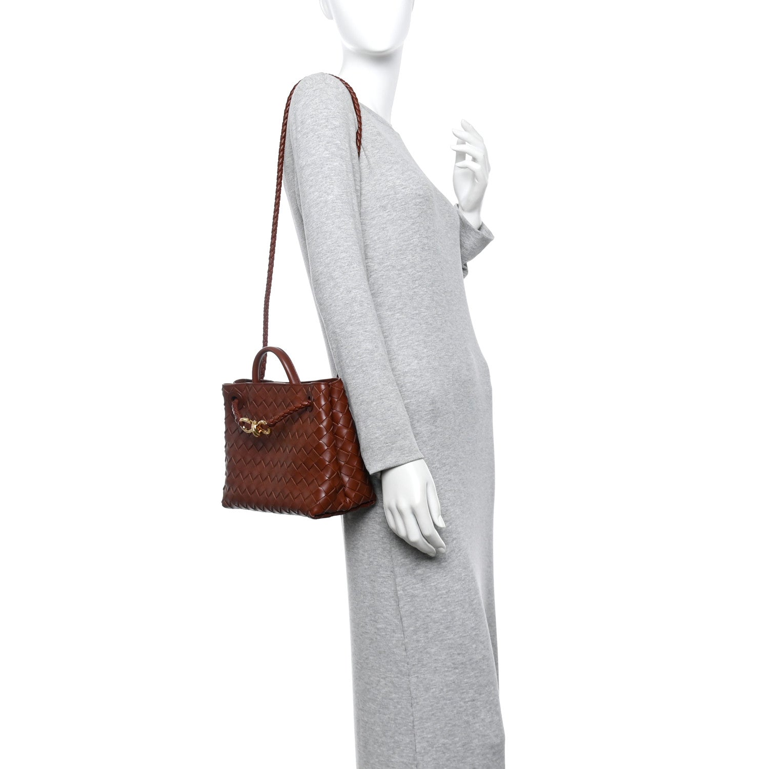 Bottega Veneta Nappa Intrecciato Small Andiamo Shoulder Bag Sapele 2 of 11
