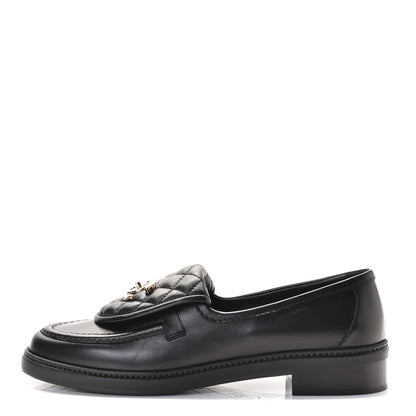 Chanel Lambskin Quilted CC Turnlock Loafers 40.5 Black 1 of 8