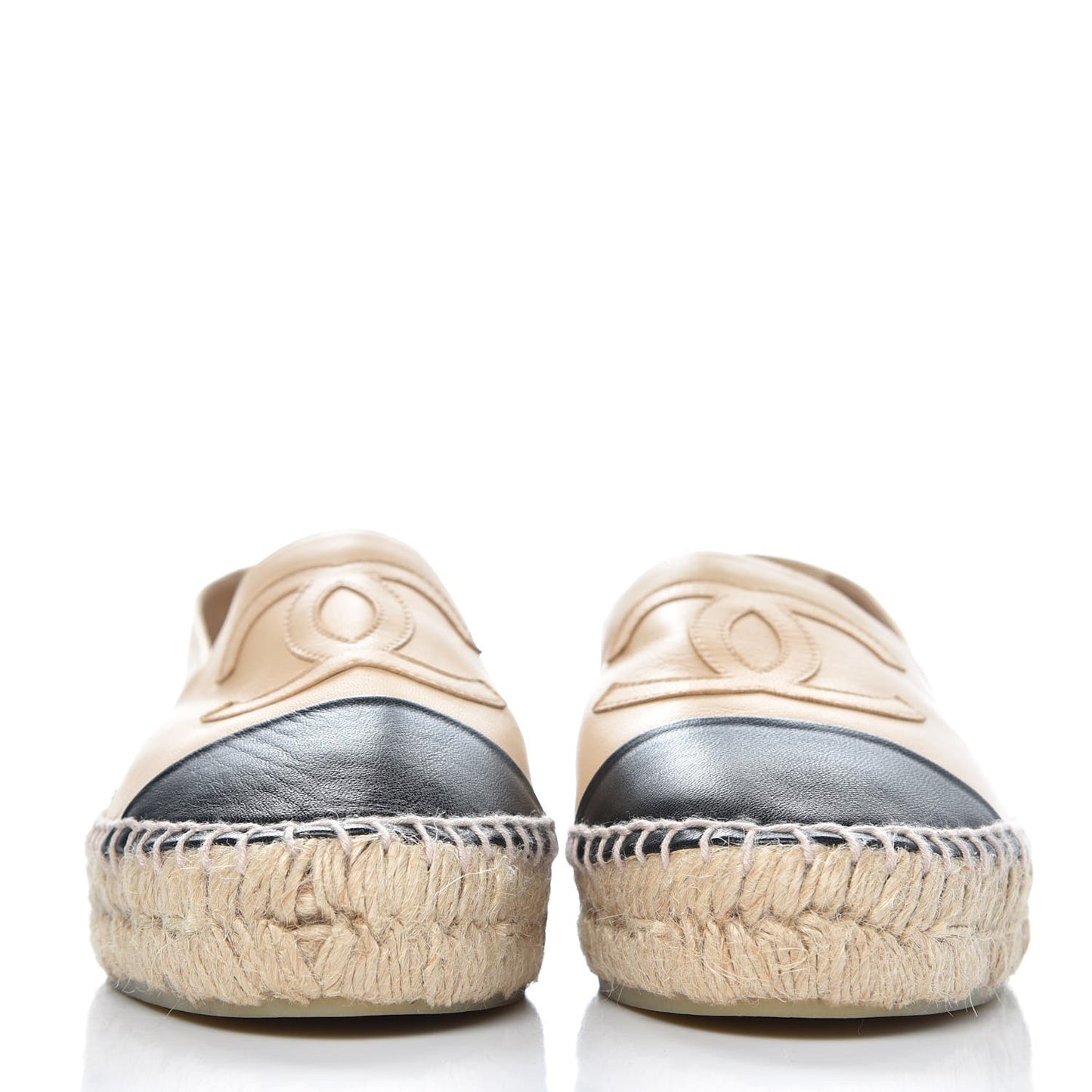 Lambskin CC Espadrilles 38 Beige Black