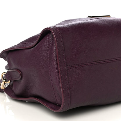 Burberry Grainy Calfskin Small Pilgrim Bowling Bag Plum 5 of 15