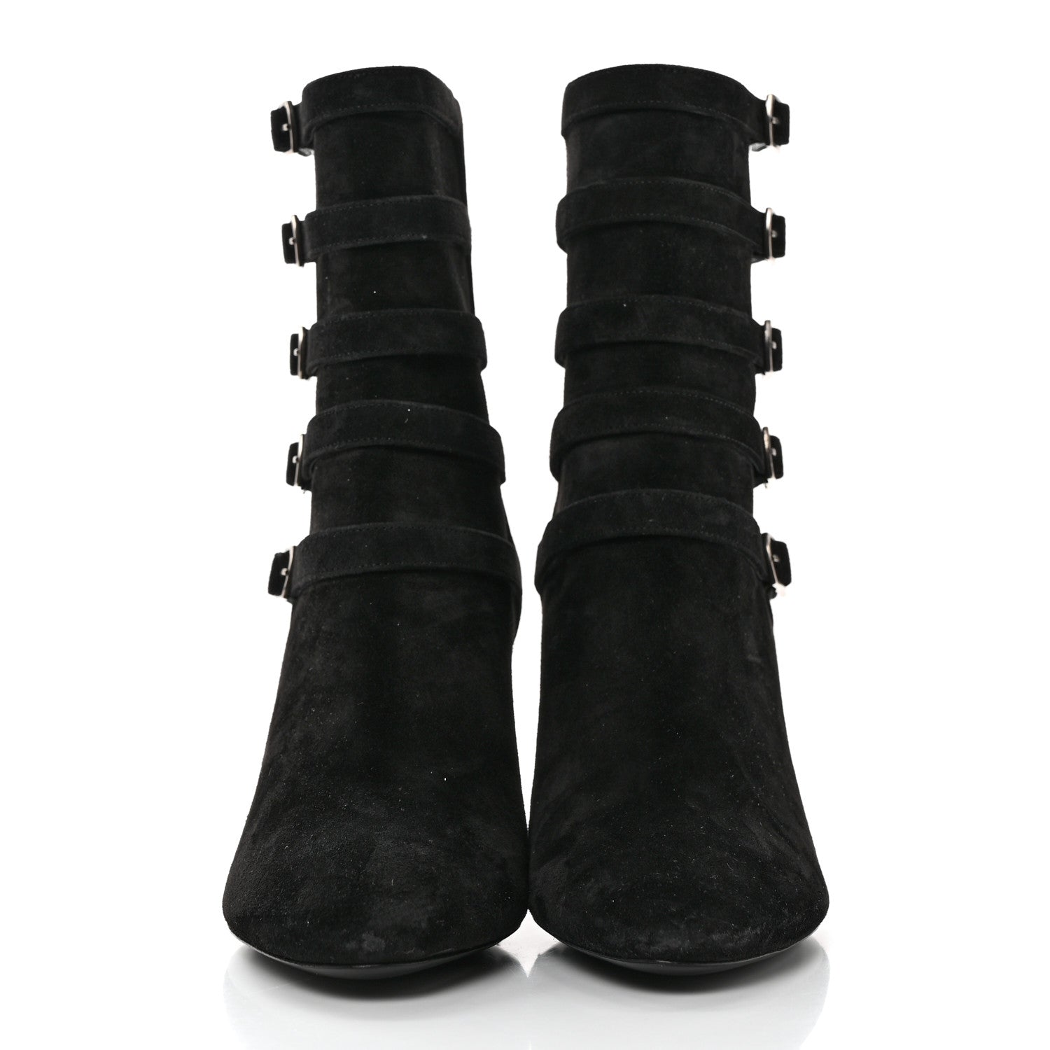 Saint Laurent Cashmere Lou 75 Strap Zip Boots 38.5 Black 2 of 8