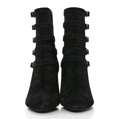 Saint Laurent Cashmere Lou 75 Strap Zip Boots 38.5 Black 2 of 8