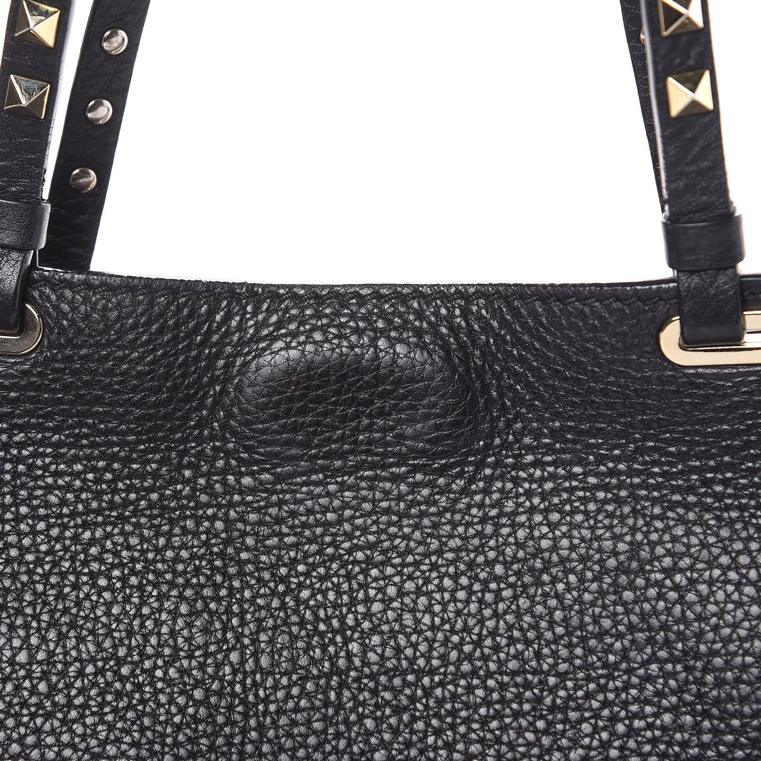 Valentino Garavani Grained Calfskin Small Rockstud Tote Black 12 of 13