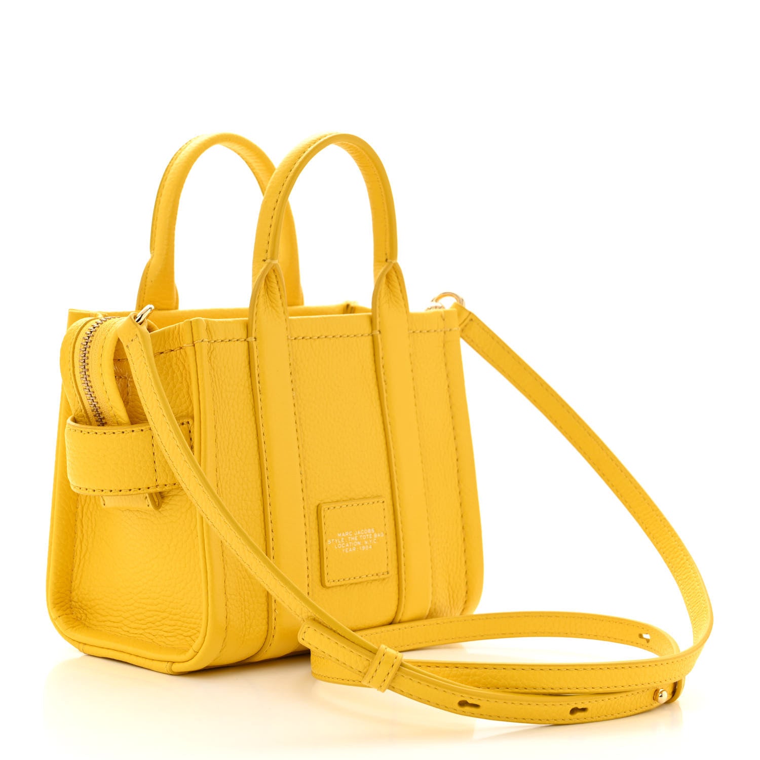 Marc Jacobs Grained Calfskin Mini The Tote Bag Yellow 3 of 11