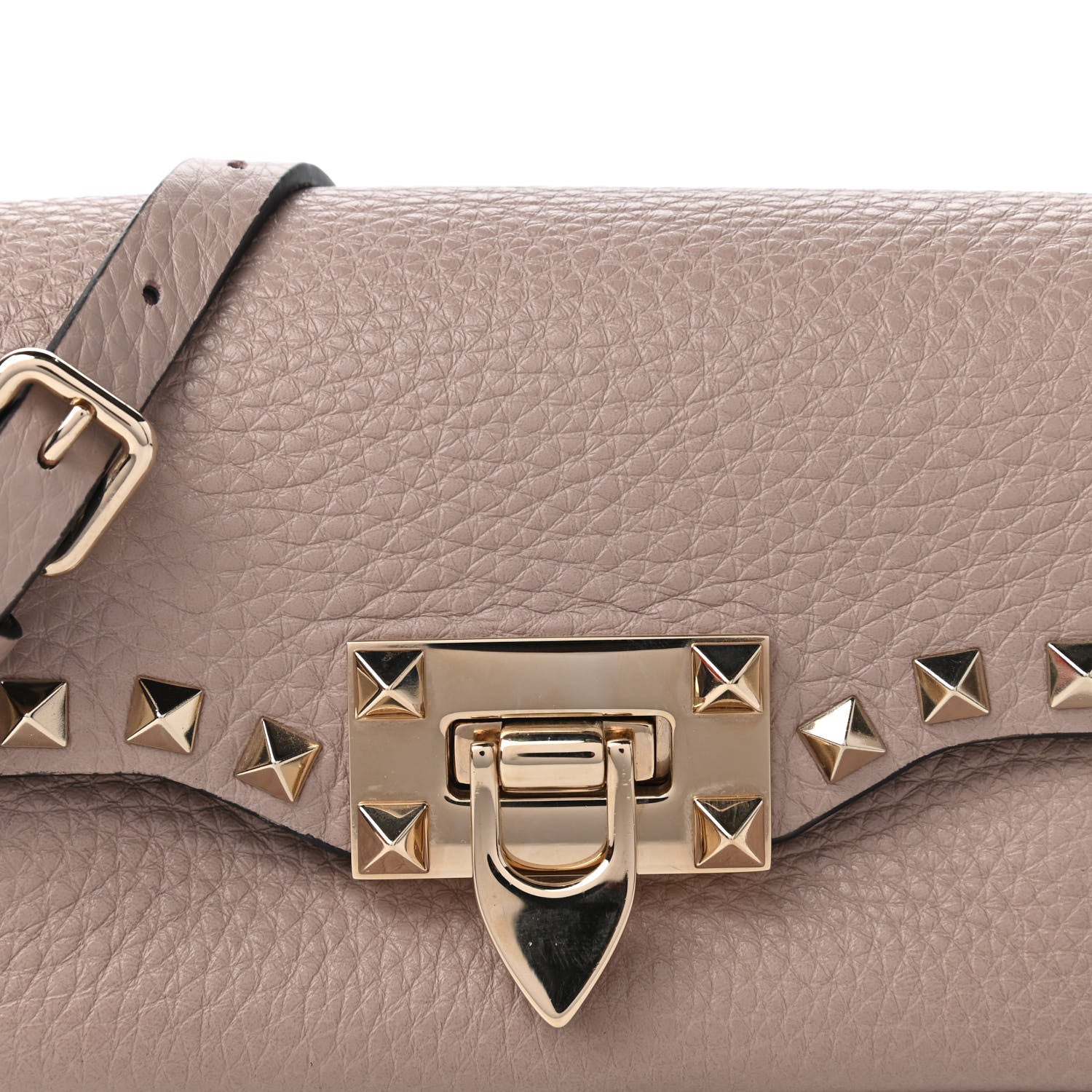 Valentino Garavani Pebbled Calfskin Mini Rockstud Crossbody Bag Poudre 9 of 10