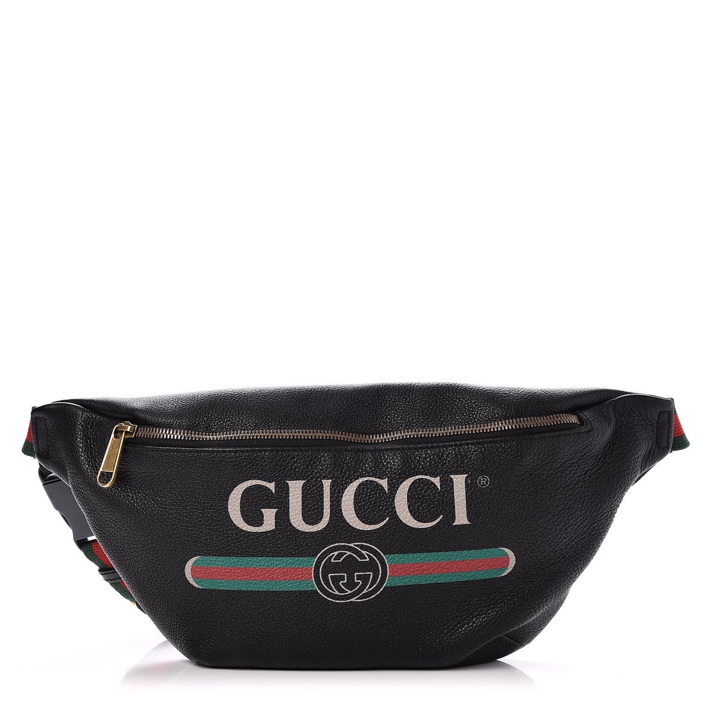 Grained Calfskin Logo Belt Bag Black