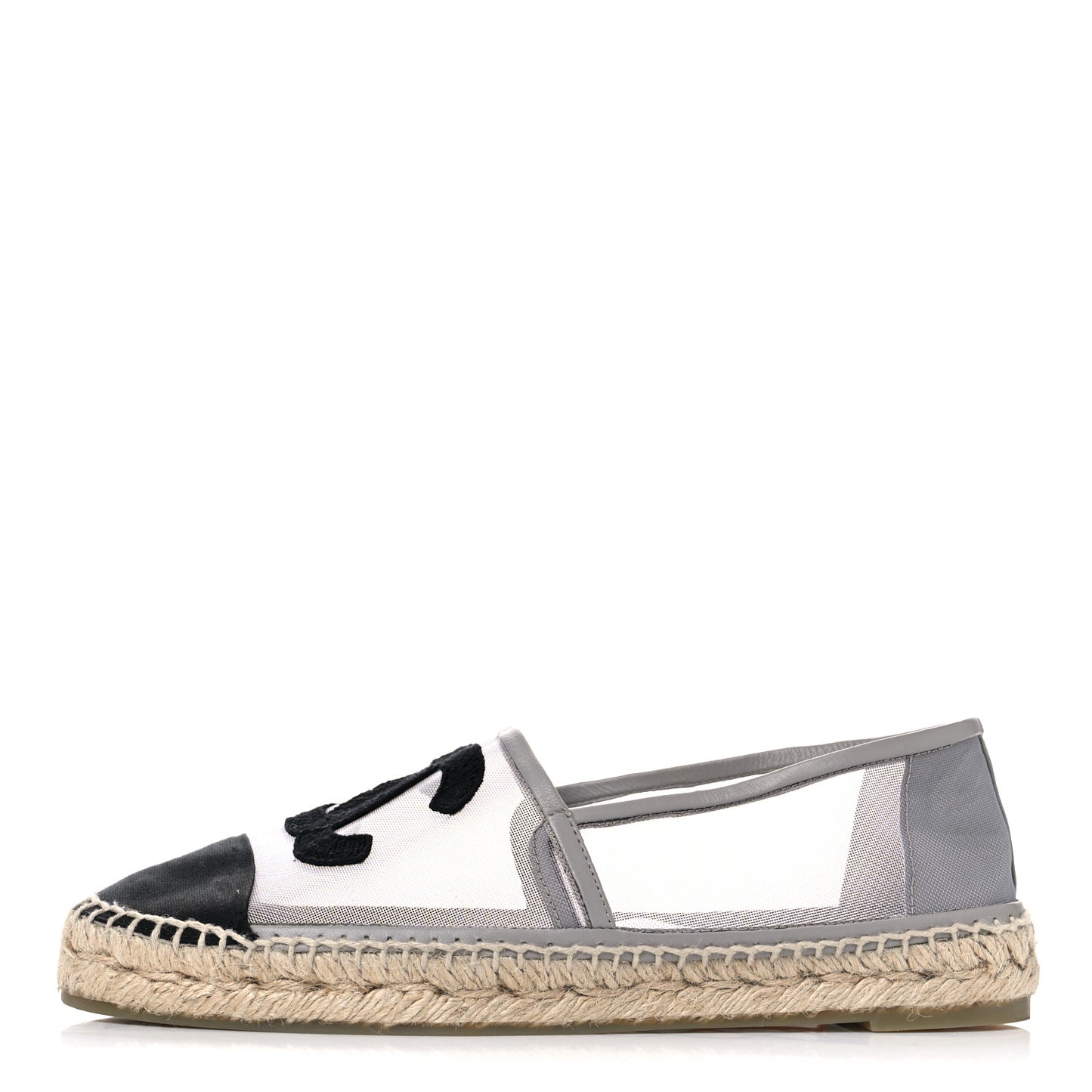 Mesh Grosgrain CC Espadrilles 39 Grey