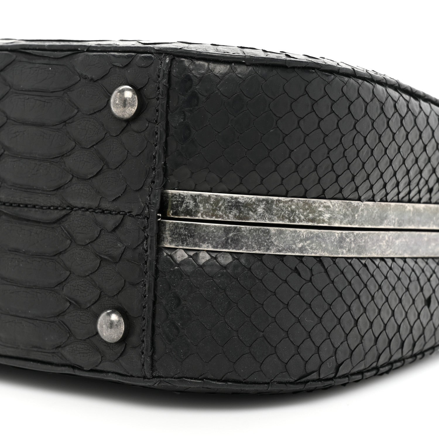 Chanel Snakeskin Box Kisslock Crosssbody Black 9 of 14