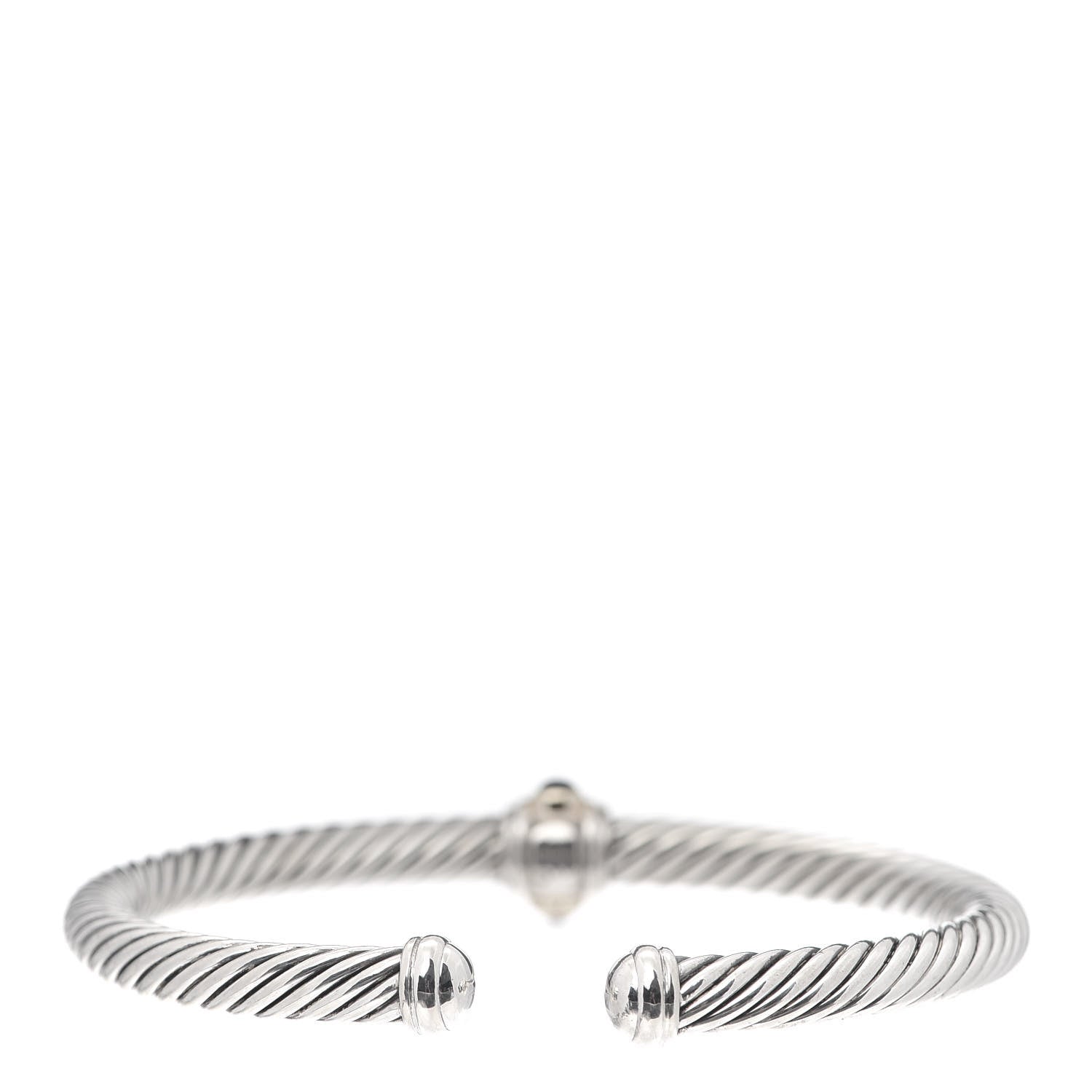 David Yurman Sterling Silver 14K Yellow Gold Rhodolite Garnet Pink Tourmaline 5mm Cable Renaissance Station Bracelet 3 of 4