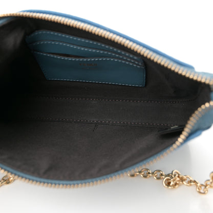 Fendi Denim Effect Fabric Jacquard FF Baguette Pouch Blue 5 of 12