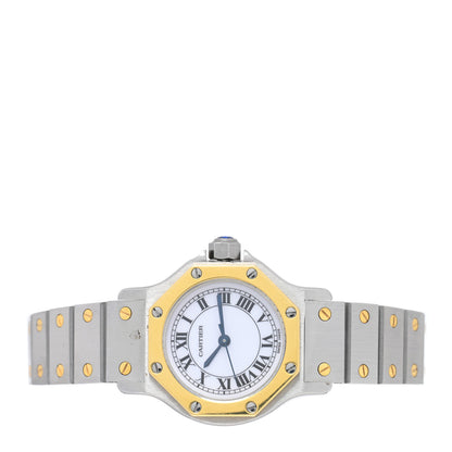 Cartier Stainless Steel 18K Yellow Gold 25mm Santos Octagon Automatic Watch 2 of 4
