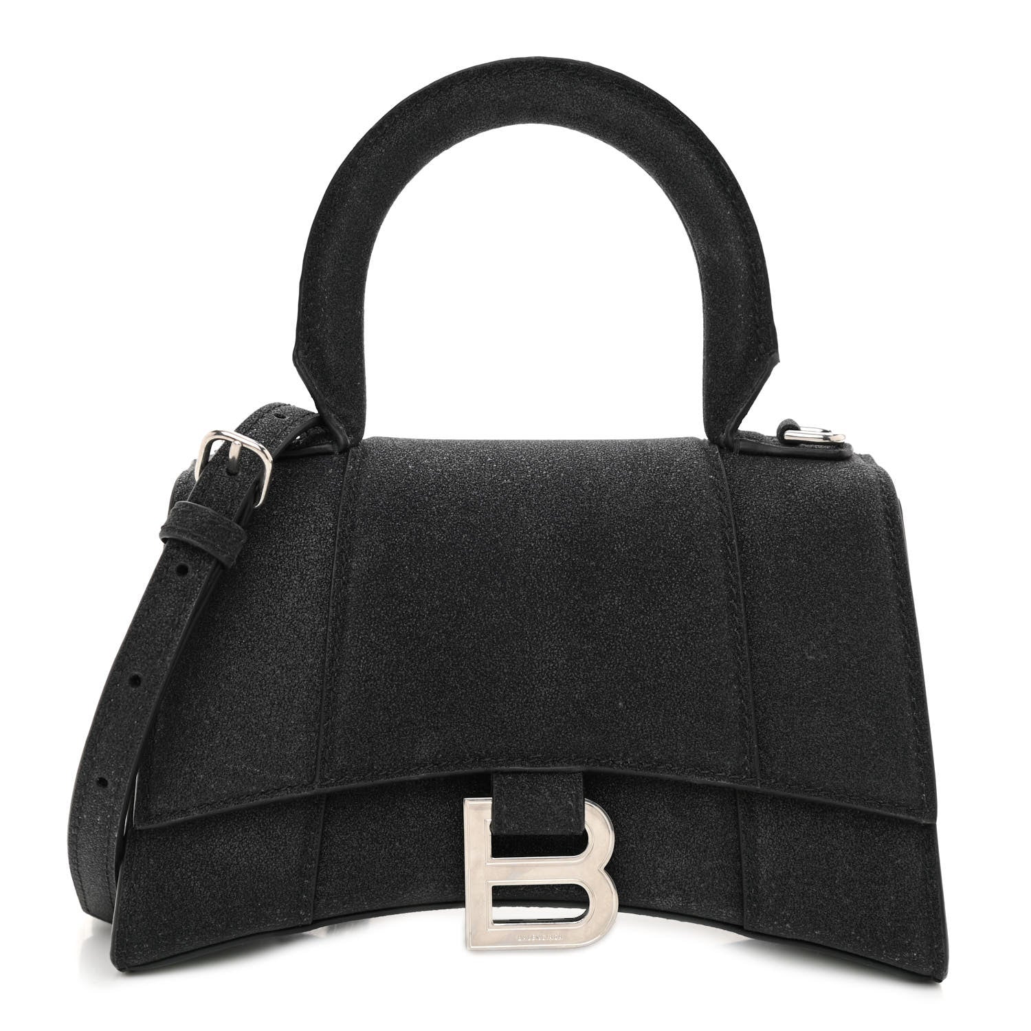 Balenciaga Glitter Fabric Hourglass Top Handle Bag XS Black 1 of 10