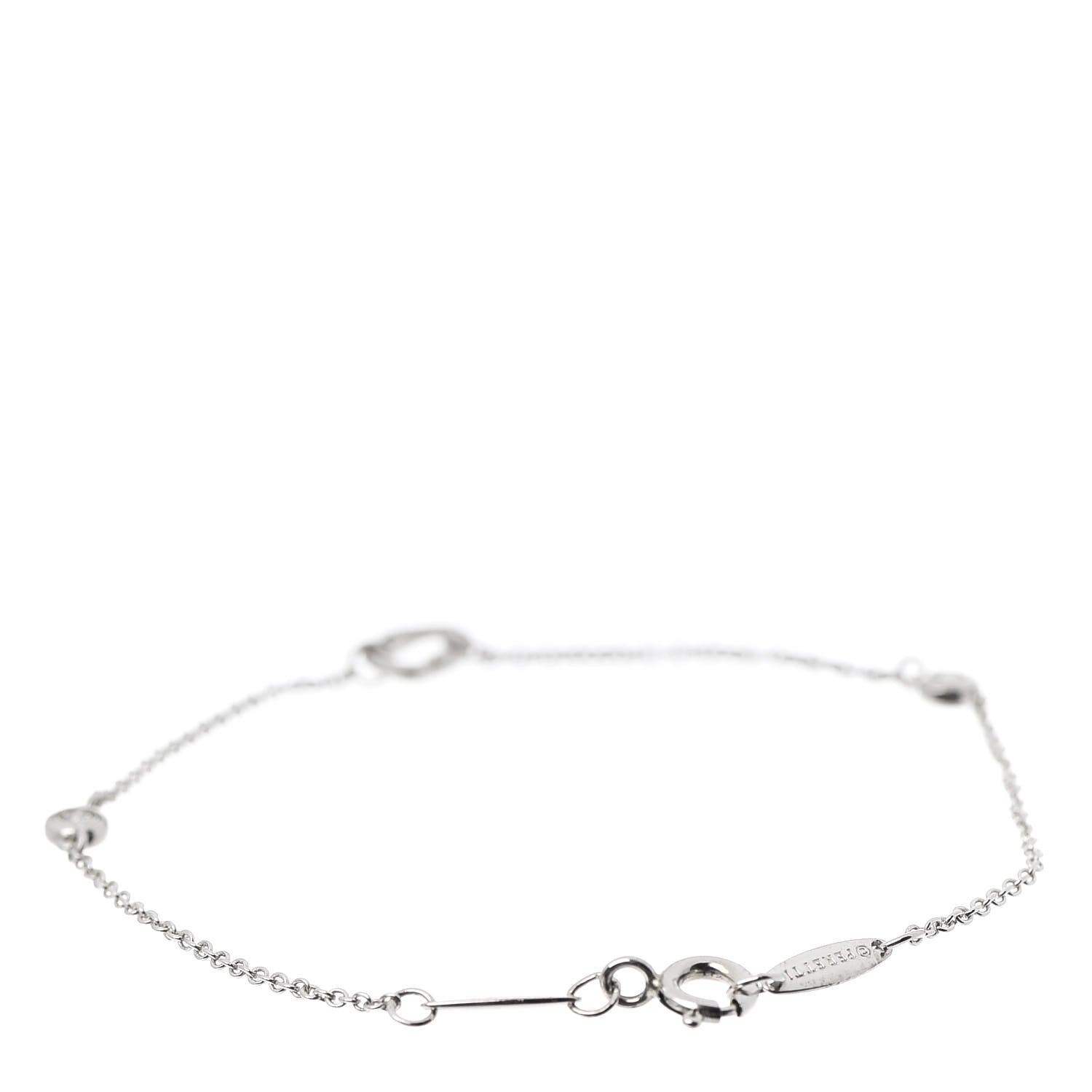 Tiffany Sterling Silver Diamond Elsa Peretti Diamonds by the Yard Open Heart Bracelet 3 of 8