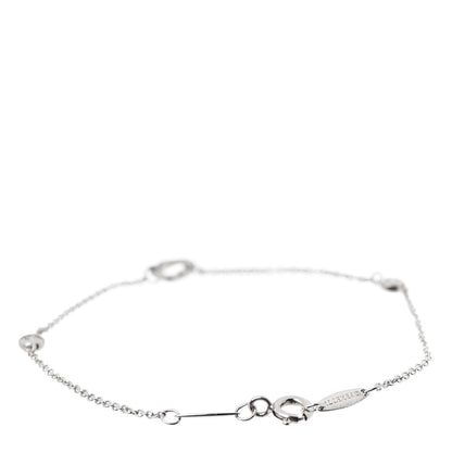 Tiffany Sterling Silver Diamond Elsa Peretti Diamonds by the Yard Open Heart Bracelet 3 of 8