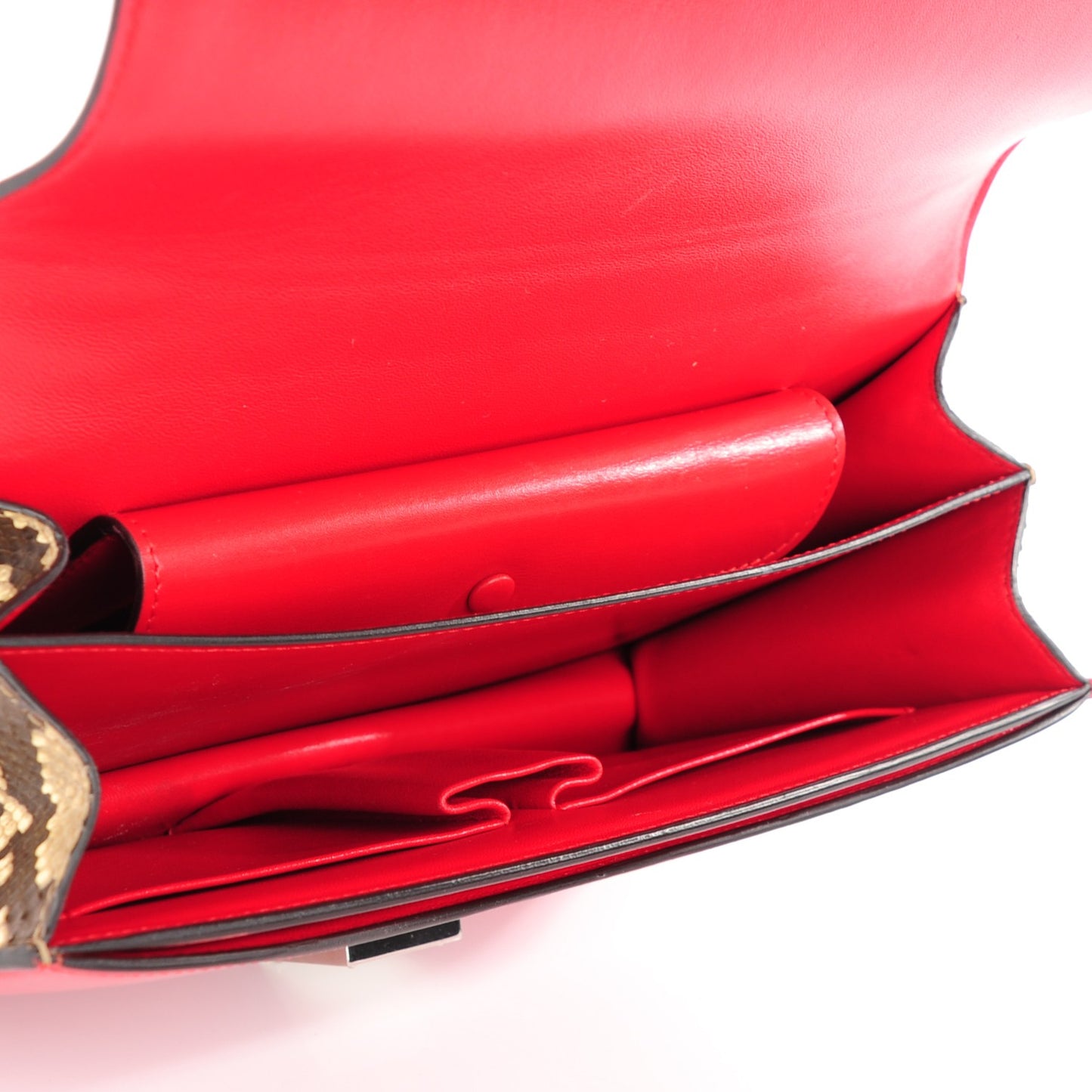 Smooth Calfskin Python Case Bright Red