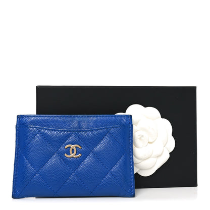 Chanel Caviar Quilted Card Holder Blue 11 of 11