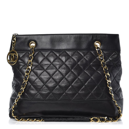 Chanel Lambskin Quilted Shopping Tote Black 1 of 7