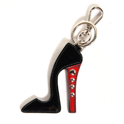 Prada Saffiano Stiletto High Heel Keychain Charm Nero Black 3 of 4